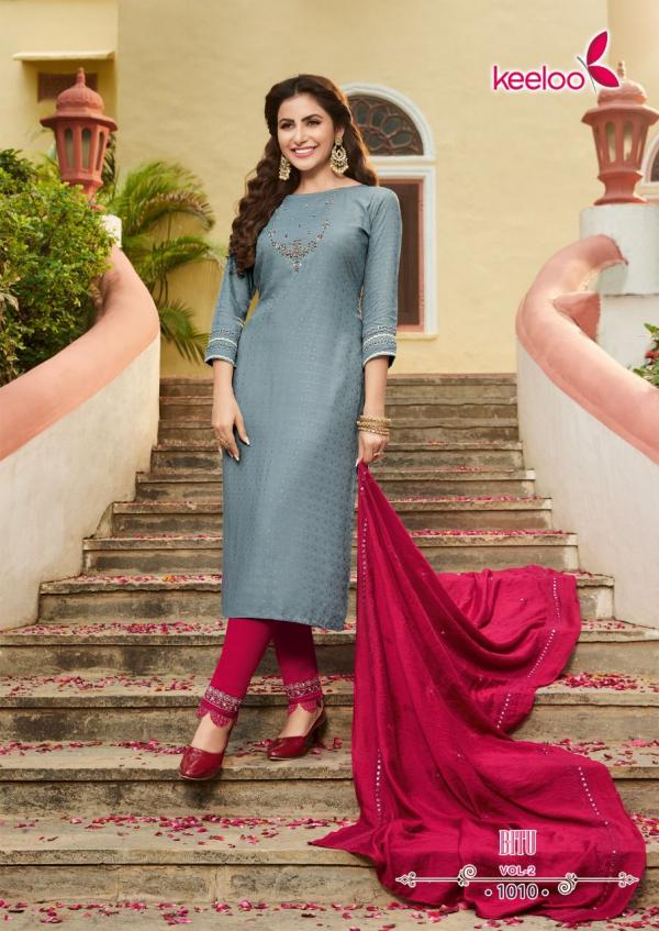 Keeloo Bittu 2 Fancy Wear Rayon Kurti Pant With Dupatta Collection